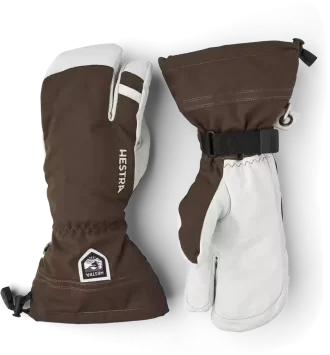 Helicopterskidor i arméläder med 3 fingrar